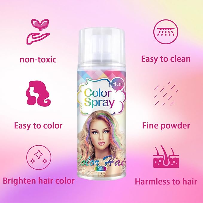 Temporary Hair Color Spray for Women and Girls, Temporary Hair Color Wax, Natural Hair Coloring Strong Style Gel Cream Hair Dye Spray for Halloween, DIY, Cosplay, Party (Pink)