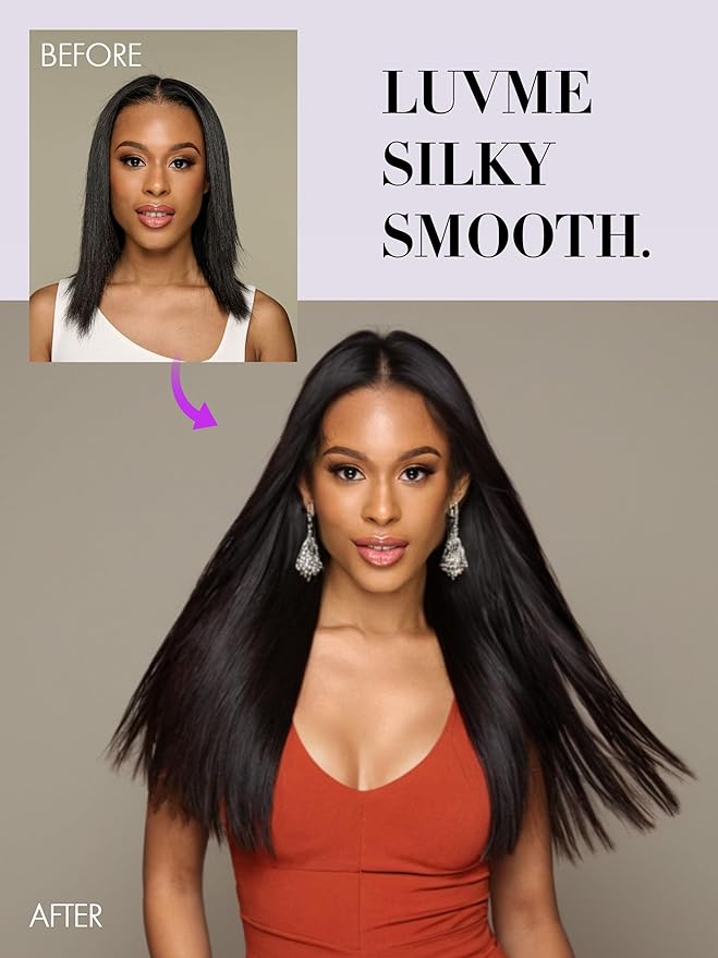 LUVME Human Hair Clip in Extensions Natural Black Clip in Hair Extensions Real Human Hair Extensions Clip ins Silky Straight 24 Inch 14pcs 270g