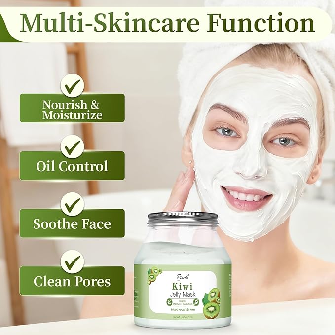 Powder Jelly Mask for Facials Professional, Peel Off Facial Mask for Hydrating & Moisturizing, Christmas Hydrojelly Mask Gifts for Women Men, Home DIY Spa Use for All Skin with Kiwi