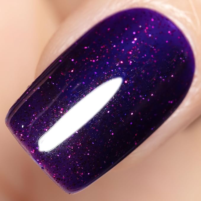 YTD Likomey Gel Nail Polish,15ml Secret Purple Glitter Nails Gel,Fall Winter Shiny Sparkly Salon Home DIY Manicure UV Color Varnish,SF442