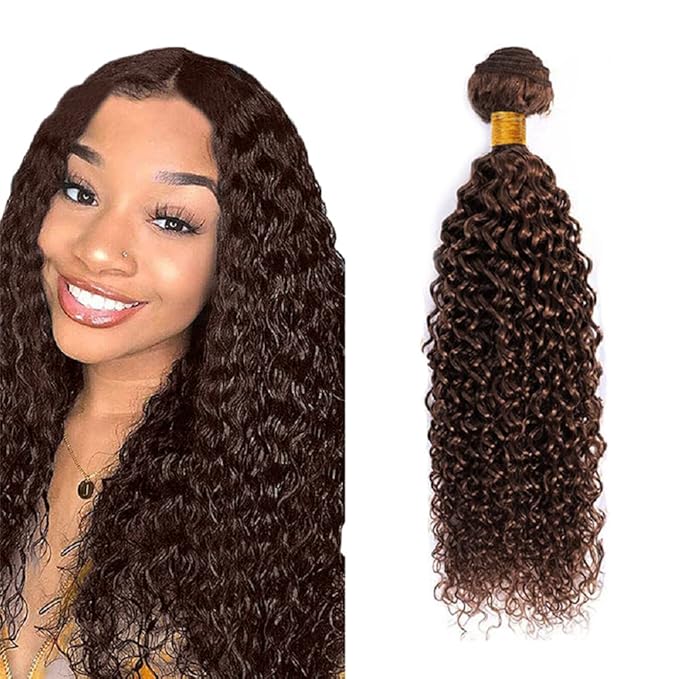 26 inch Dark Brown Bundles #4 Kinky Curly Bundles Human Hair Brown Wet and Wavy Bundle 100g
