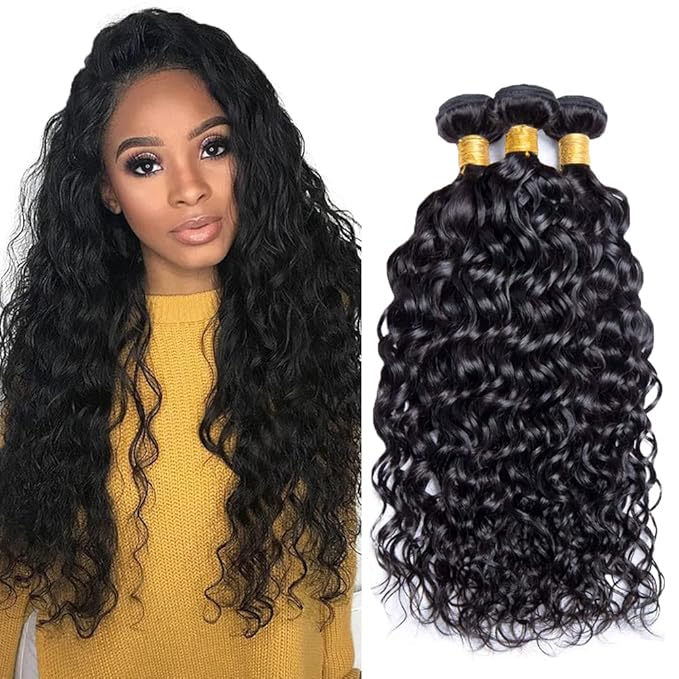 28 30 32 inch Wet and Wavy Bundles Human Hair Water Wave Bundles #1B Human Hair Bundle Natural Black Color Double Weft 300g