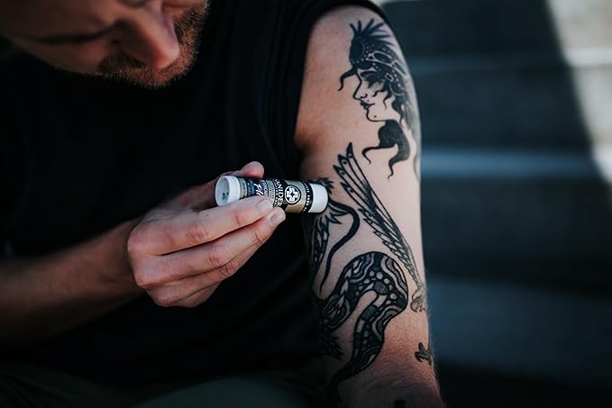 Saniderm Tattoo Aftercare Balm PLUS+ - Small (0.6 oz) – Petroleum Free, Organic Tattoo Moisturizer Infused with Colloidal Silver, Lavender Oil, and Other Natural Ingredients