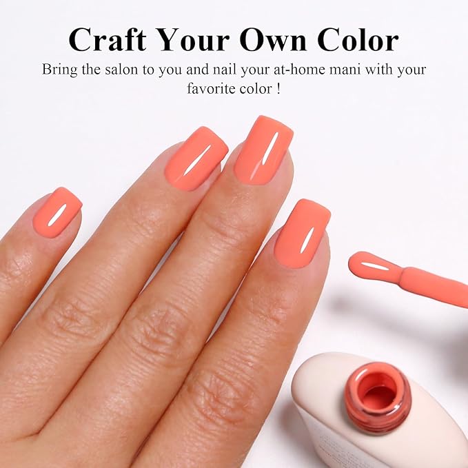 Imtiti Coral Gel Nail Polish, 1Pcs Coral Orange Soak Off UV LED Gel Polish, Long Lasting, Nail Art Manicure Salon DIY at Home for Spring and Summer (0.34 Fl Oz-955)