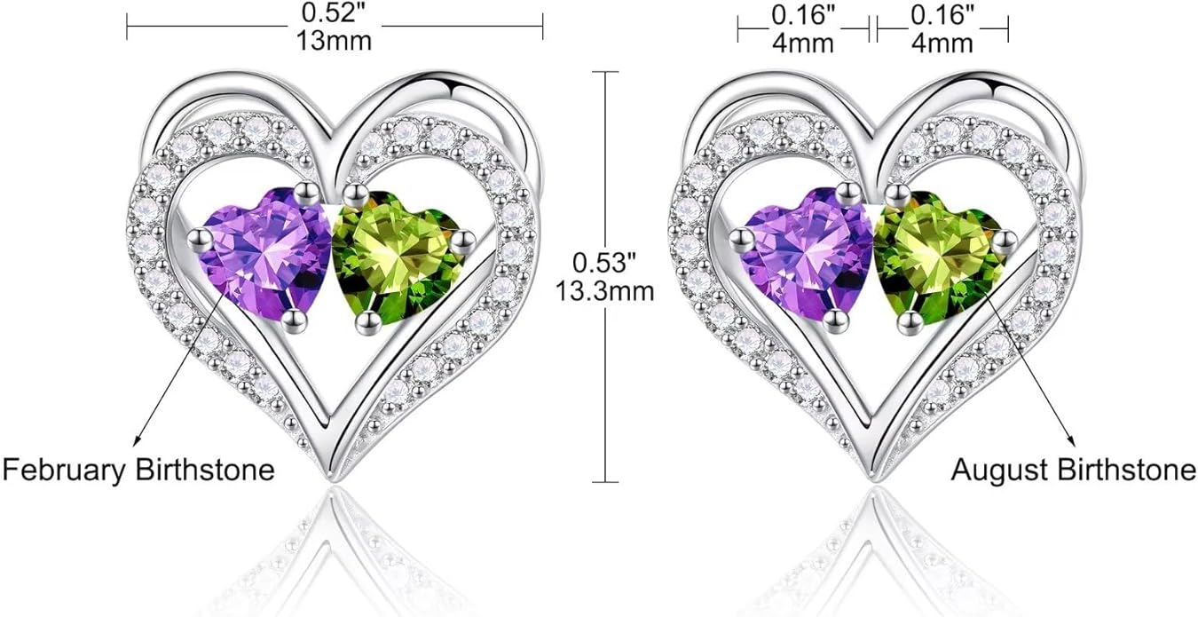 Iefil Christmas Gifts for Women Wife - 925 Sterling Silver Birthstone Earrings, Anniversary Birthday Gifts for Women Wife Girlfriend Mom