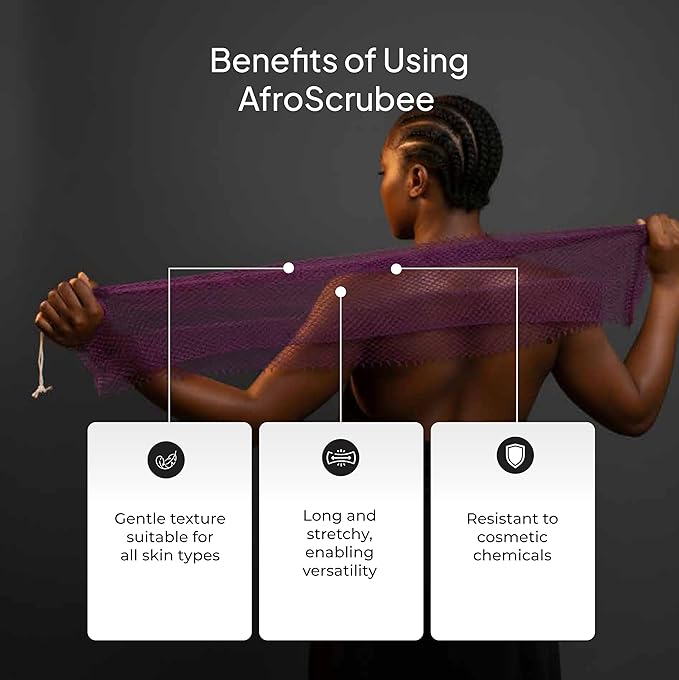 Authentic African Net Sponge Exfoliating Bath Sponge (Purple)