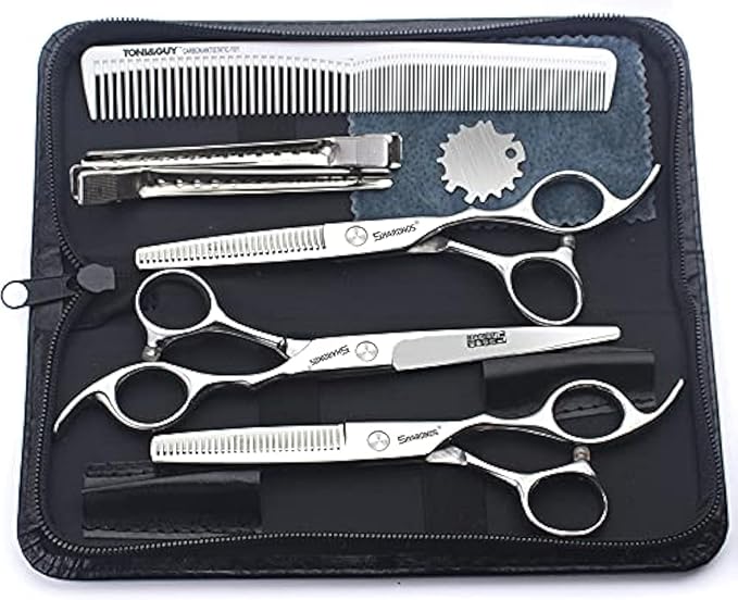 Barber hair scissors, Axemoore professional haircut Cutting Scissors/Shears set- 6", made of Japanese stainless steel, especially (6in- 3pc-B)