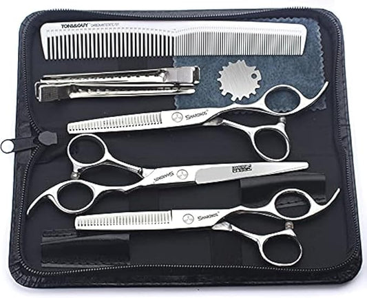 Barber hair scissors, Axemoore professional haircut Cutting Scissors/Shears set- 6", made of Japanese stainless steel, especially (6in- 3pc-B)