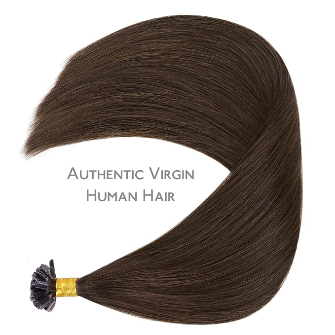 WENNALIFE U Tip Human Hair Extensions, 50g 50s 18 Inch Chocolate Brown Remy Hair, K Tip Invisible Straight Keratin Extension, Real Human Hair
