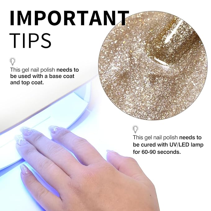CANNI Glitter Gel Nail Polish – 1pcs 9ml Rodeo Dust Color, Diamond Glitter Series, Soak Off UV LED Gel Nail Polish for DIY Nail Art, Salon or Home Manicure