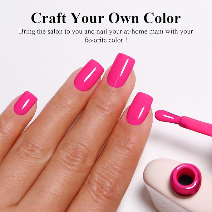 Imtiti Hot Pink Gel Nail Polish, 1Pcs Neon Pink Soak Off UV LED Gel Polish Nail Art Manicure Salon DIY at Home for Spring and Summer (0.34 Fl Oz-954)