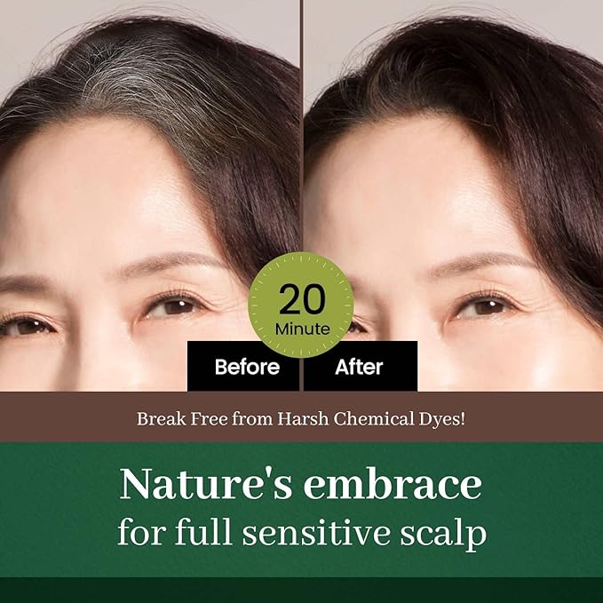 Dongsung Herb Speedy Color Cream Natural Black – Korean Herbal Vegan Hair Dye, PPD-Free, Ammonia-Free, Hypoallergenic – 100% Gray Coverage Odorless Dermatologically Tested Quick 20-Minute Application