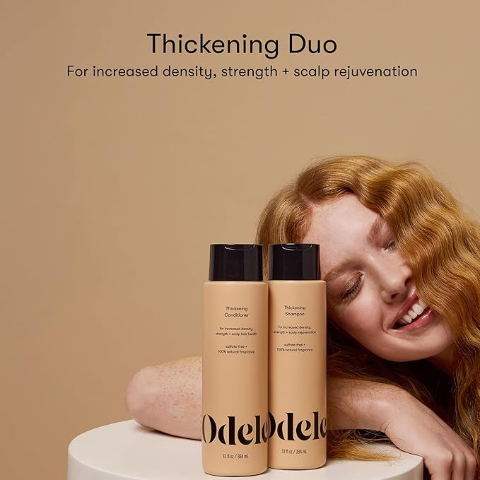 Odele Hair Thickening Shampoo and Conditioner Gift Set, Increases Density & Strength, for Straight or Wavy Hair Types, 13 Fl Oz Each (Pack of 2)