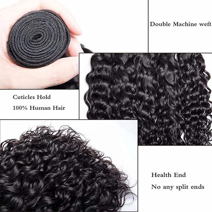 Burmese Water Wave Bundles 12 A Burmese Curly bundles 16 18 20 Inch 100% Unprocessed Deep Human Hair 3 Bundles Water Wave Hair Extensions kinky Curly Weft Natural Color for Black Women