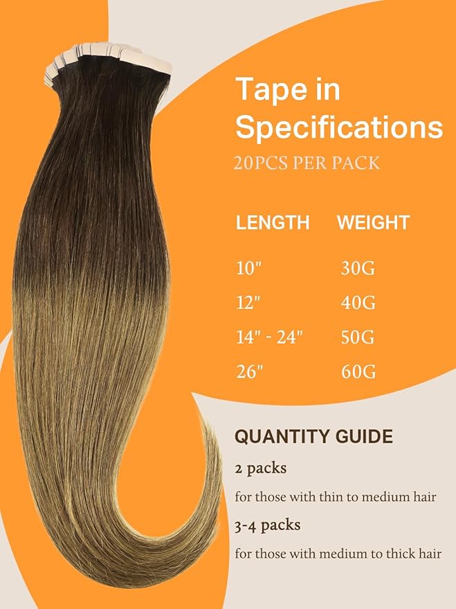 DOORES Tape in Hair Extensions Human Hair, Medium Brown Highlighted Dirty Blonde 12 Inch 20pcs 40g, Human Hair Extensions Natural Seamless Straight