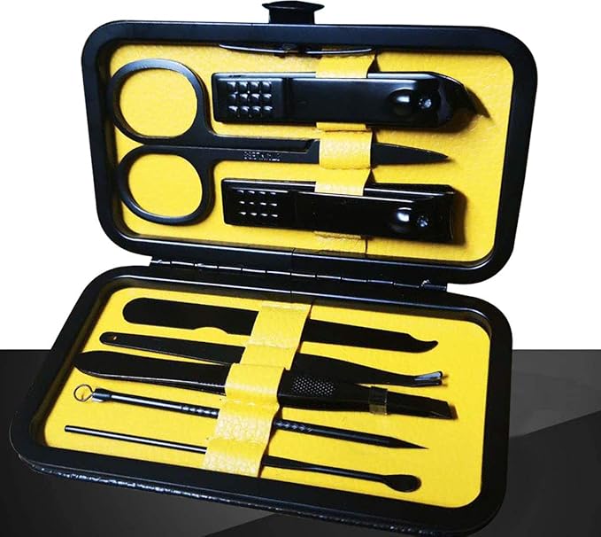 Manicure Pedicure Kit Nail Clippers Set 18 in 1 High Precision Stainless Steel Cutter File Sharp Scissors for Men & Women Fingernails & Toenails Vibrissac Scissors with Stylish Case (Ginger_8 in 1)