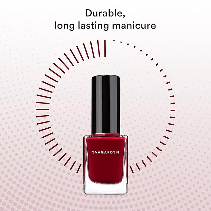 EVAGARDEN Sea Water Resistant Nail Polish - Saturated Color with Thin Film Coating - Attractive, Durable and Smooth Coverage - Clean Formula, No Harsh Substances - 680 Carmin Red - 0.34 oz