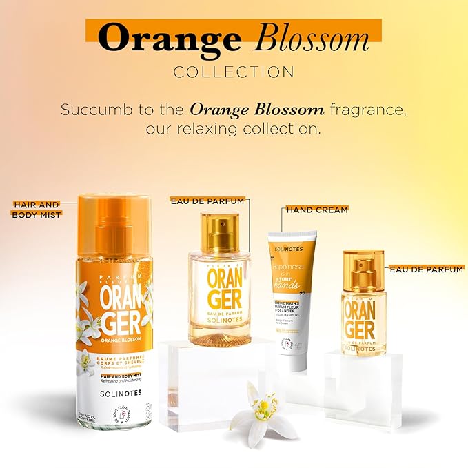 Solinotes Orange Blossom Body Mist– Alcohol-Free, Long-Lasting Fragrance Spray with Delicate Floral and Soothing Scent – Clean, Cruelty-Free Hair & Body Perfume Spray for Women (8.45 Fl Oz)