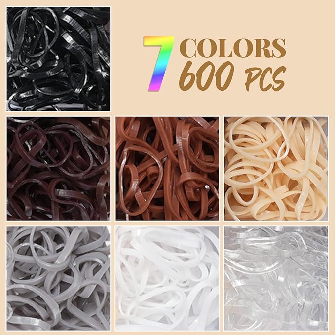 823PCS Elastic Hair Ties, IKOCO Hair Bands Hair Accessories for Girls with Hair Clips, Neutral Colors
