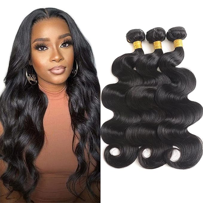 Body Wave Bundles Human Hair 12 14 16 Inch Brazilian Virgin Human Hair Bundles Body Wave 3 Bundle 100% Unprocessed Weave Machine Double Weft