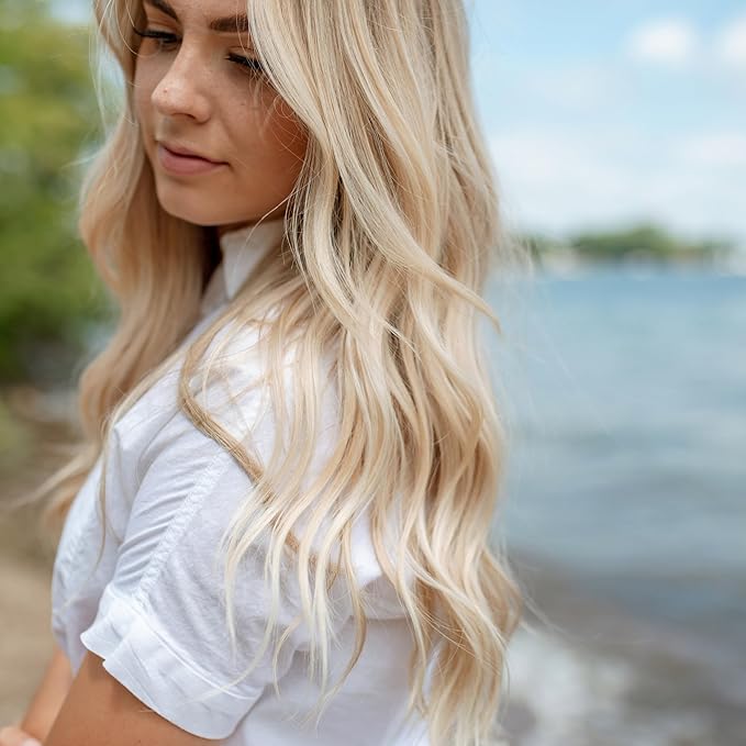 100% Real European Human Hair Keratin Bond Extensions 20" Rooted Blonde #10/20