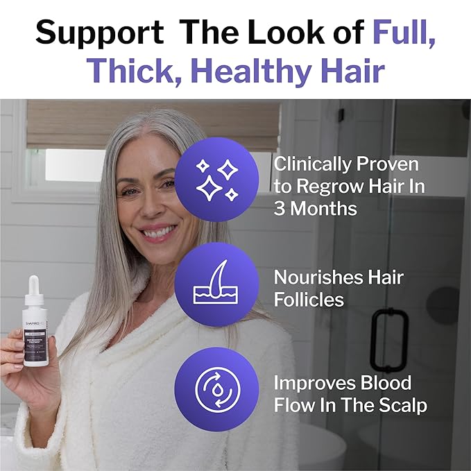 Shapiro MD Hair Growth Experts Minoxidil 2% Topical Solution for Women, Serum Promotes Hair Regrowth by Reactivating Hair Follicles (3 Month)