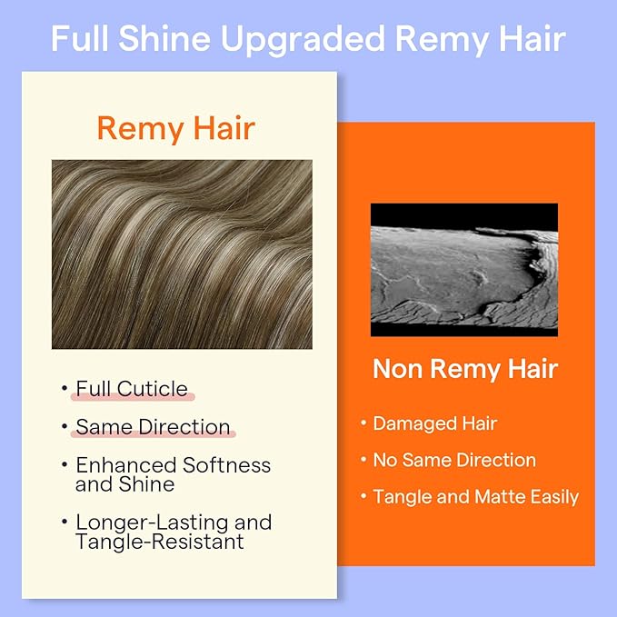 Full Shine Clip in Hair Extensions Human Hair Brown Balayage Hair Extensions Clip ins Real Human Hair Brown Ombre Platinum Blonde Clip in Extensions Straight 16 Inch 7 Pcs 120 G