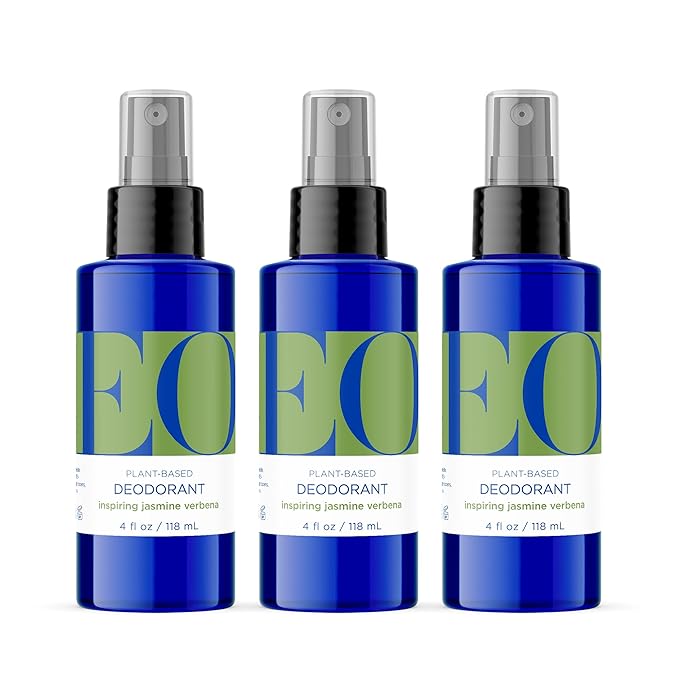 EO Organic Deodorant Spray, 4 Ounce (Pack of 3), Jasmine Verbena, Organic Plant-Based, Botanical Extracts