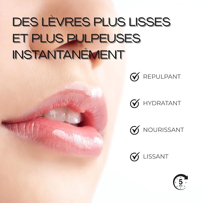 Instant Lip Plumper, Hydrating Lip Serum with Hyaluronic Acid, Guarana & Horse Chestnut Extract, Non-Sticky Moisturizing Lip Plumping Glossm, Anti-Aging Lip Care, 5ml