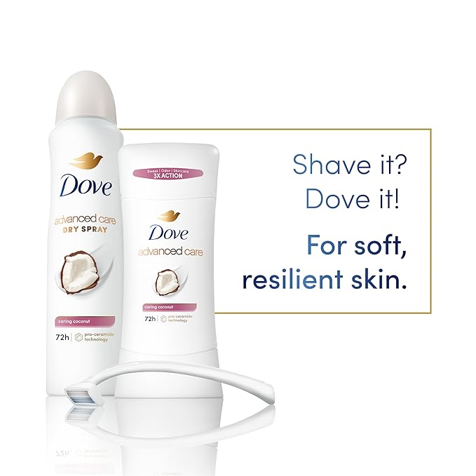 Dove Advanced Care Antiperspirant Caring Coconut, 2 Count Deodorant Stick for Women, for 48 Hour Protection And Soft And Comfortable Underarms, 2.6 oz