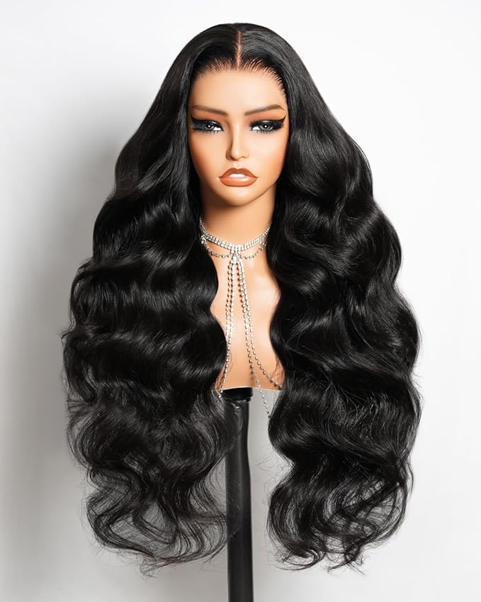 13x6 Body Wave Lace Front Drawstring Wig Human Hair 220% Density Glueless Wigs Human Hair Pre Plucked Pre Cut Pre Bleached Knots Ear-To-Ear HD Frontal Wig With Tapes 22 Inch