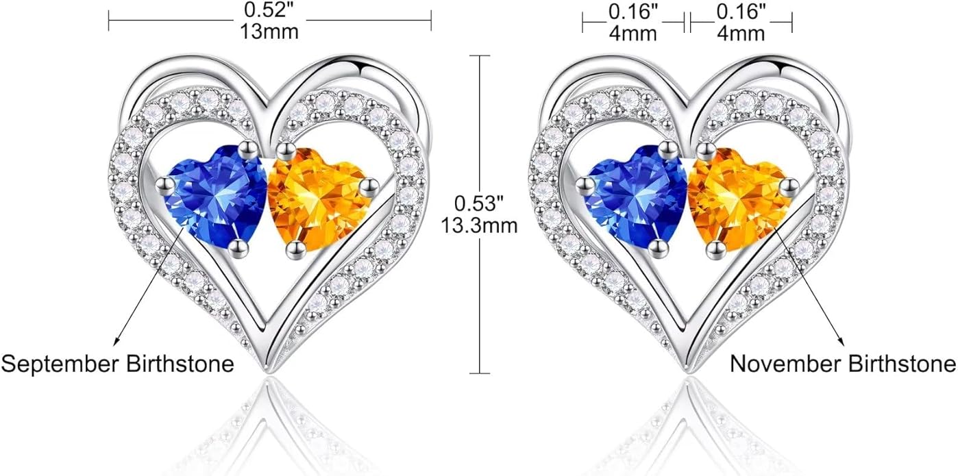 Iefil Christmas Gifts for Women Wife - 925 Sterling Silver Birthstone Earrings, Anniversary Birthday Gifts for Women Wife Girlfriend Mom