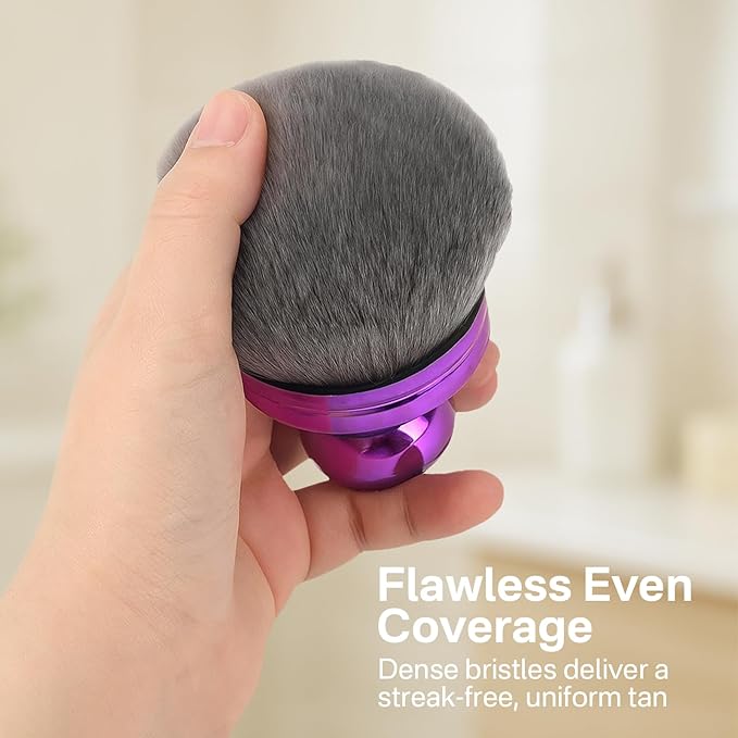 Tanning Brush for Self Tanner, Soft Dense Bristles for Smooth & Streak-Free Application, Purple Self Tanning Brush for Body, Blend Mousse, Lotion & Bronzing Foam for Even Full-Body Coverage