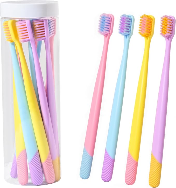 VIWIK 10 Pack Ultra-Soft Bristle Toothbrushes Multicolor Toothbrush for Kids and Girls Soft Toothbrushes for Adults Gentle on Gums Durable Comfortable Grip for Daily Oral Care