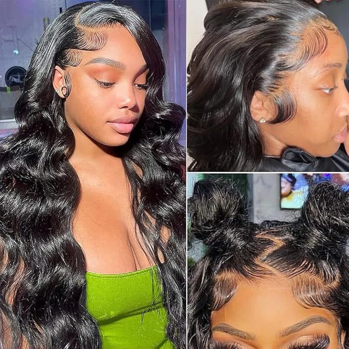 Tuneful 13x6 HD Lace Front Wigs Human Hair Pre Plucked Body Wave Lace Front Wigs for Women 24 Inch 13x6 Frontal Wigs with Baby Hair