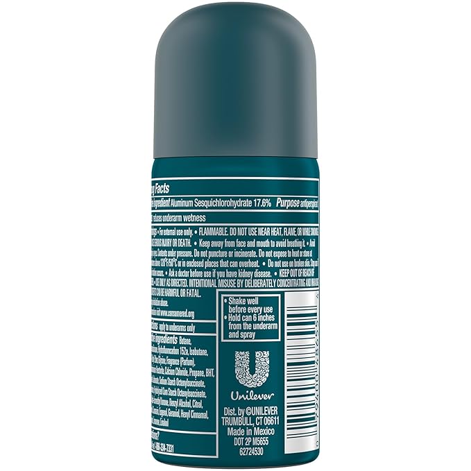 Degree Men’s Travel Deodorant Antiperspirant 24-Pack – 72H Advanced Protection Dry Spray, Cool Rush Scent, 1 Oz Ea