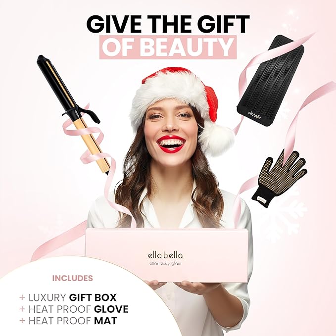 ELLA BELLA® Curling Iron 1.25" with Infrared Technology • Professional Hair Curler • Ceramic Curling Irons • Transform Your Look in Seconds • Suitable for All Hair Types • Say Goodbye to Heat Damage