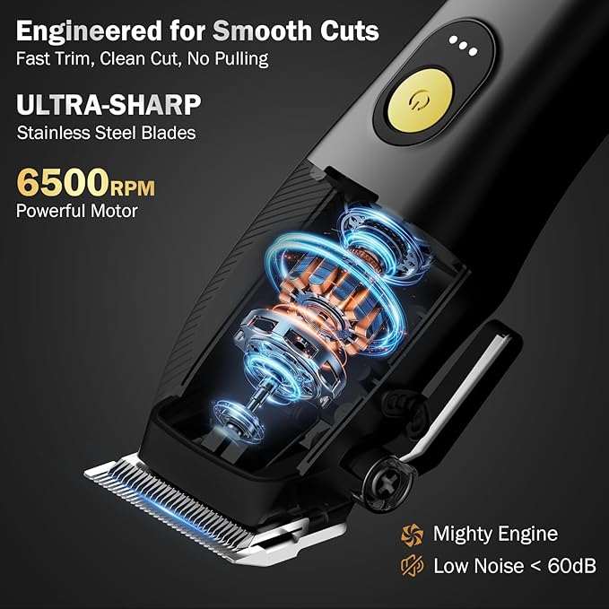 Ufree Hair Clippers for Men Professional, Cordless Barber Clippers and Trimmers Set, Hair Cutting Kit with Storage Stand, Electric Shaver, Gifts for Men