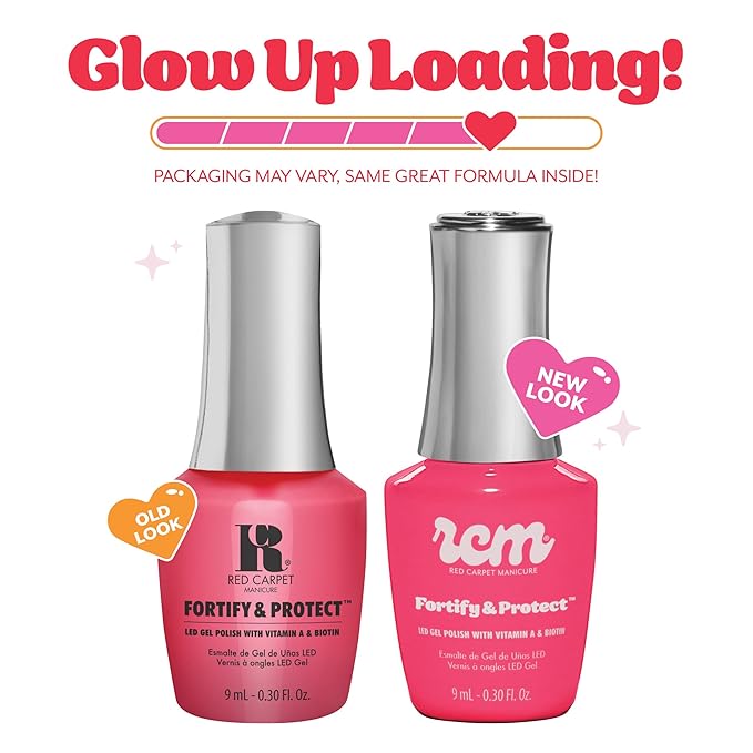 Red Carpet Manicure Fortify & Protect LED Gel Nail Color - Long-Lasting, Vibrant, Professional Quality, High Shine, Chip-Resistant - Infused with Vitamin A & Biotin (All Bundled Up, 0.3 Fl Oz)