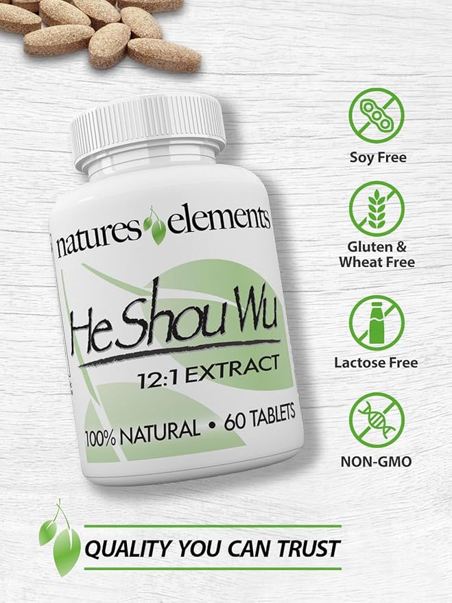 He Shou Wu – 12:1 High-Potency Fo-Ti Root Extract – 1000mg per Serving – 60 Vegan Tablets – Traditional Chinese Herb for Hair Growth & Gray Hair – Non-GMO, Gluten-Free, 100% Natural