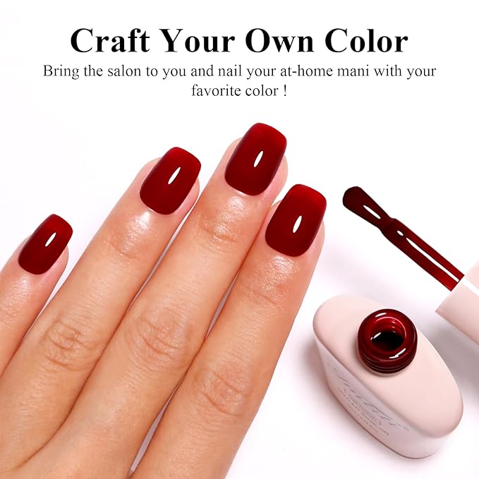 Imtiti Ruby Red Gel Nail Polish, 1Pcs Wine Red Gel Polish Soak Off UV LED Gel Polish, Long Lasting, Nail Art Manicure Salon DIY at Home for Autumn and Winter (0.34 Fl Oz-1905)