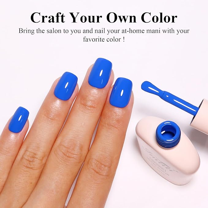 Imtiti Blue Gel Nail Polish, 1Pcs Electric Blue Gel Polish Soak Off UV LED Gel Polish, Long Lasting, Nail Art Manicure Salon DIY at Home for Autumn and Winter (0.34 Fl Oz-1911)