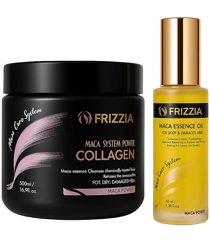 Collagen Mask with Maca and Argan Serum. Follicle strengthener, to soften, moisturize, repair and improve damaged hair 500ml / 50ml