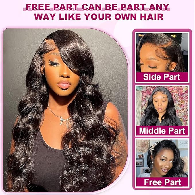 13x4 Ear to Ear Body Wave Lace Frontal Closure Brazilian Virgin Human Hair Transparent HD Lace Frontal Closure with Baby Hair Pre Plucked Natural Hairline Free Part 10 Inch Natural Black Color