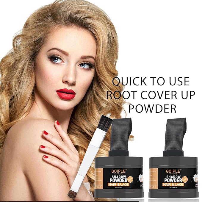 Root Cover Up Powder Hairline Powder for Women Root Touch Up Hair Color for Bald Spots, Eyebrows, Beard Line, Light-Blonde Hair Fibers for Thinning Hair Shadow Cover Up 2 Pack (Light Warm Brown)