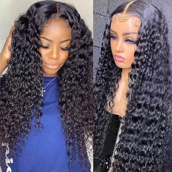 Wear and Go Glueless Wigs Human Hair Pre Cut 200% Density Water Wave 5x5 HD Lace Closure Wigs Human Hair with Baby Hair Pre Plucked Natural Hairline Wet and Wavy Wig for Women 22 Inch
