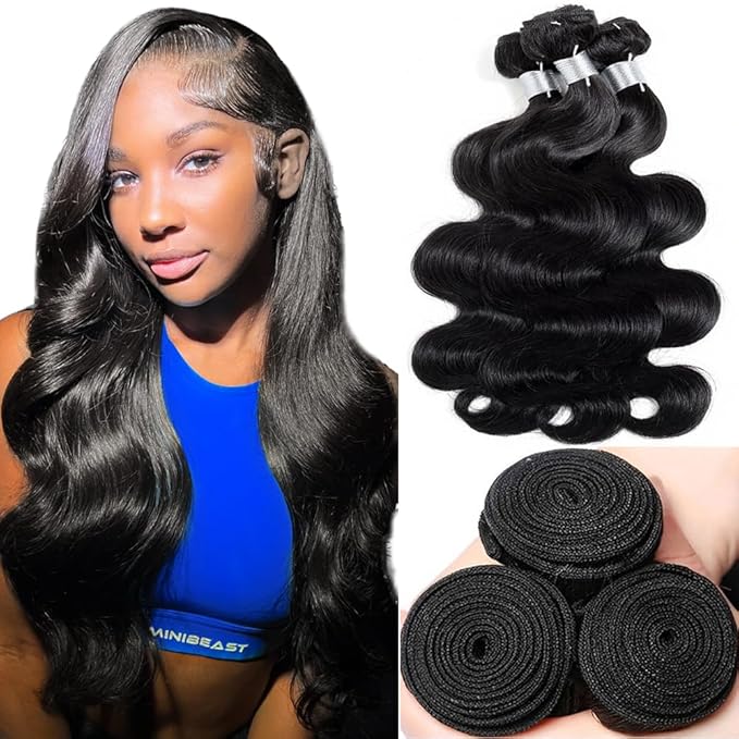 12A Human Hair Bundles 14 16 18 Inch 100% Unprocessed Virgin Human Hair Bundles Body Wave Hair Extensions Natural Color For Women