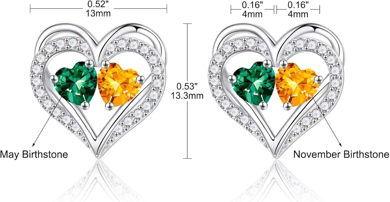 Iefil Christmas Gifts for Women Wife - 925 Sterling Silver Birthstone Earrings, Anniversary Birthday Gifts for Women Wife Girlfriend Mom