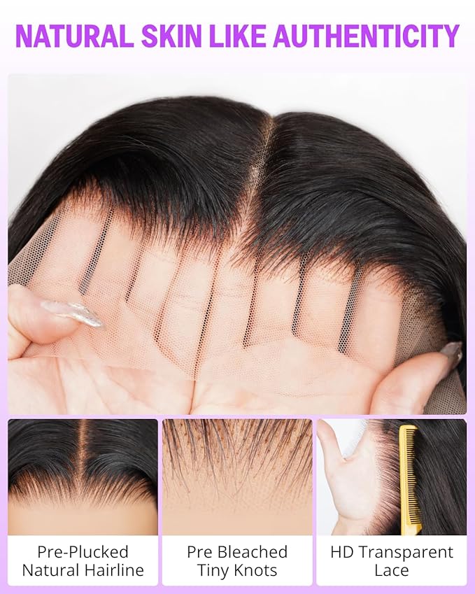 Megalook 30 Inch Lace Front Wig Human Hair 13x4 HD Lace Front Wigs Human Hair Body Wave Lace Front Wigs for Black Women Preplucked Hairline Prebleached Knots Frontal Wigs Human Hair 210 Density