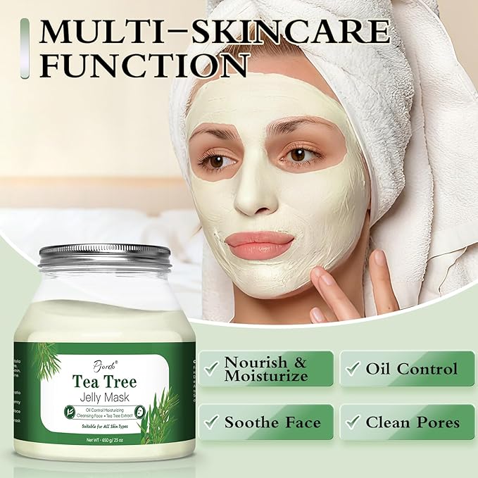 Powder Jelly Mask for Facials Professional, Peel Off Facial Mask for Hydrating & Moisturizing, Christmas Hydrojelly Mask Gifts for Women Men, Home DIY Spa Use for All Skin with Tea Tree
